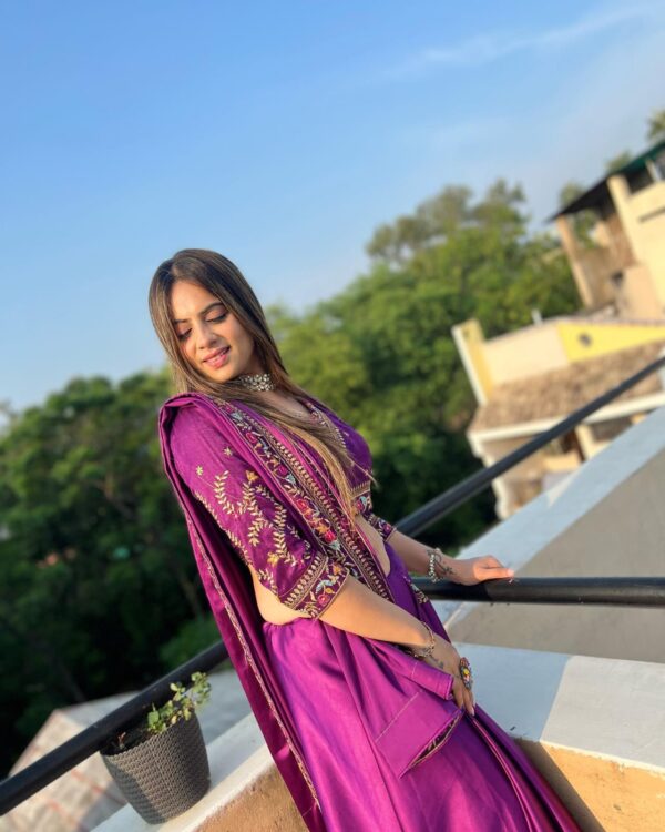 purple Saree