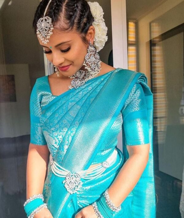 Wedding Silk Sky Blue Saree