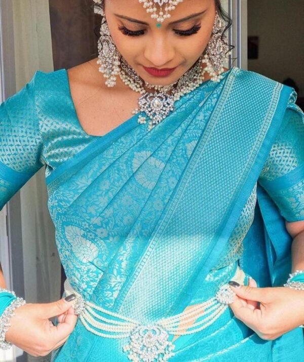 Wedding Silk Sky Blue Saree