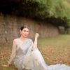 Sequence Wedding Party Grey Saree