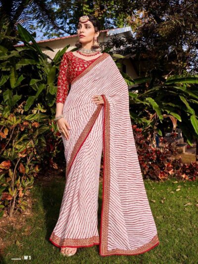 Weaving White Saree with Work Border