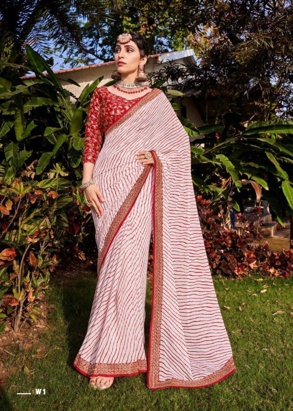 Weaving White Saree with Work Border