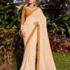 Weaving White Saree with Work Yellow Border