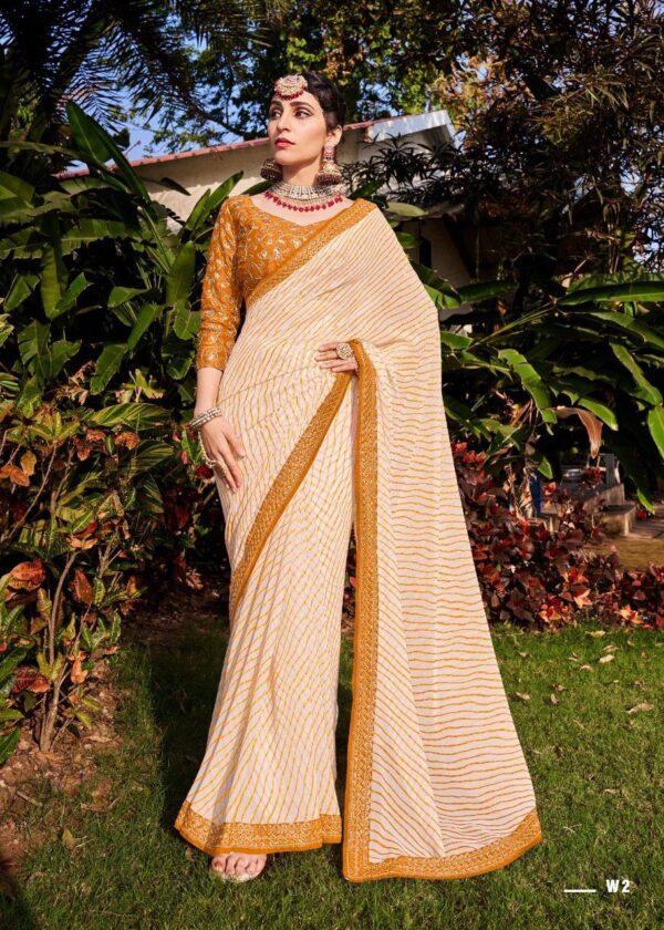 Weaving White Saree with Work Yellow Border