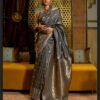 Wedding Bollywood Grey Saree