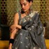 Wedding Bollywood Grey Saree