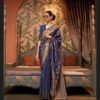 Designer Wedding Silk Blue Saree
