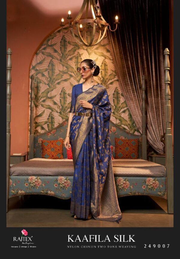 Designer Wedding Silk Blue Saree