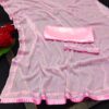 Pink Saree with Sequence and Diamond Work
