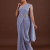 Sequence and Diamond Work Purple Saree