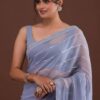 Sequence and Diamond Work Purple Saree