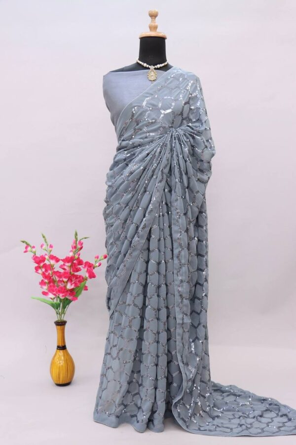 Grey Fancy Saree