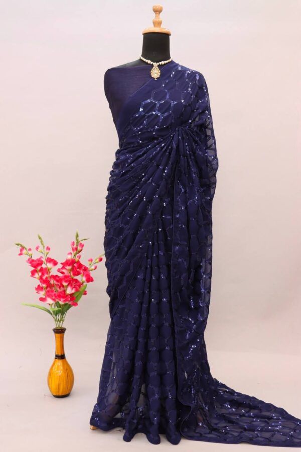 Blue Bridal Saree