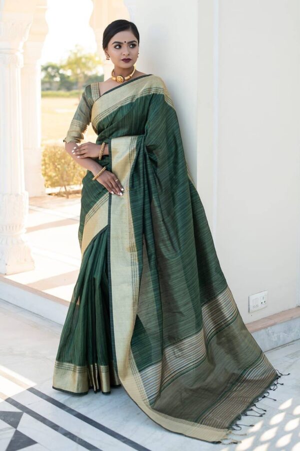 Formal Silk Green Saree with Beautiful border