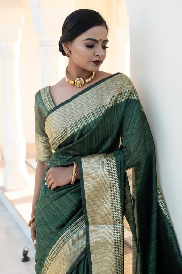 Formal Silk Green Saree with Beautiful border