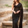 Buy Online Black Sequence Saree