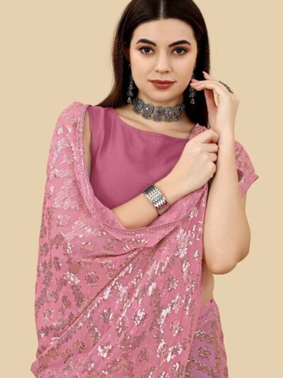 Pink Designer Saree