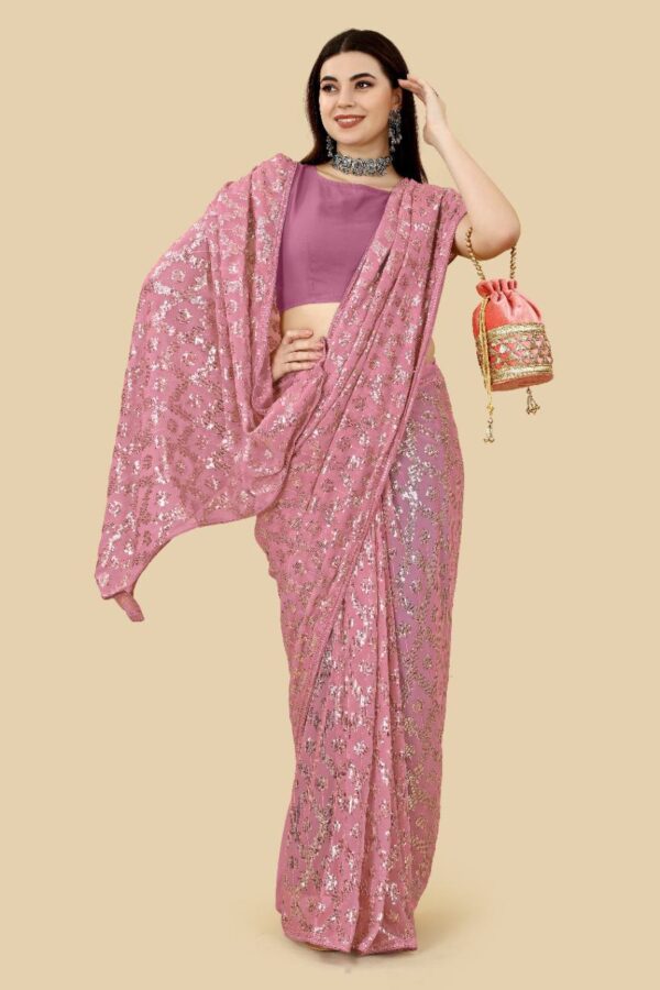 Buy Pink Wedding Satin Silk Sarees