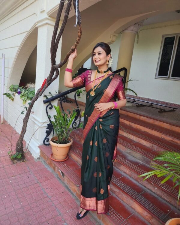 Traditional Banarasi Silk Green Saree