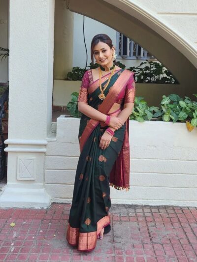 Traditional Banarasi Silk Green Saree