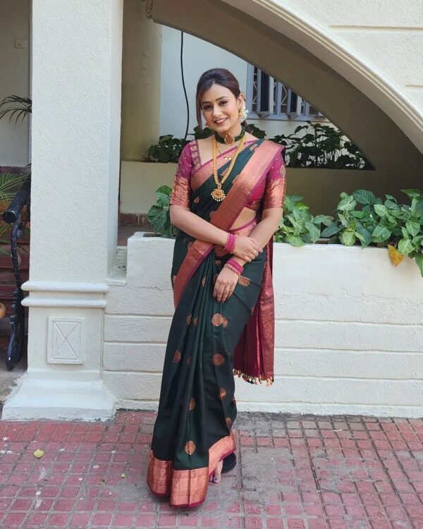 Traditional Banarasi Silk Green Saree