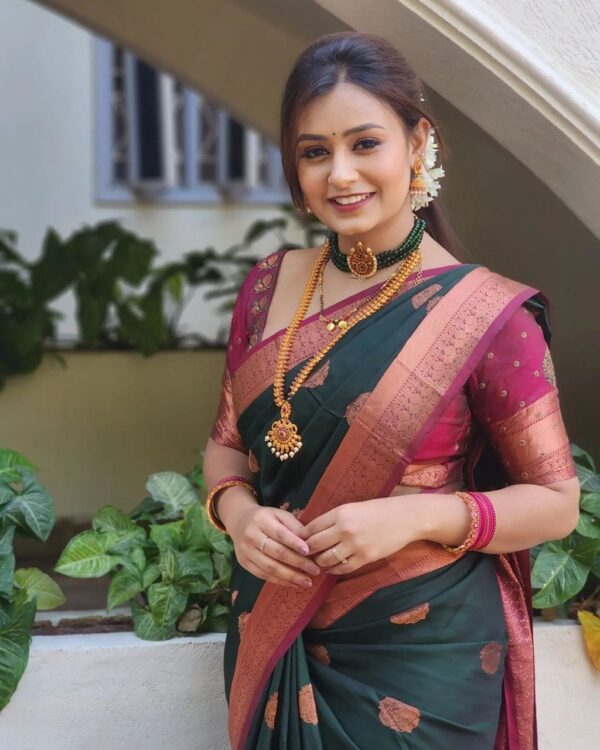 Traditional Banarasi Silk Green Saree