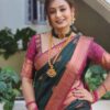 Traditional Banarasi Silk Green Saree