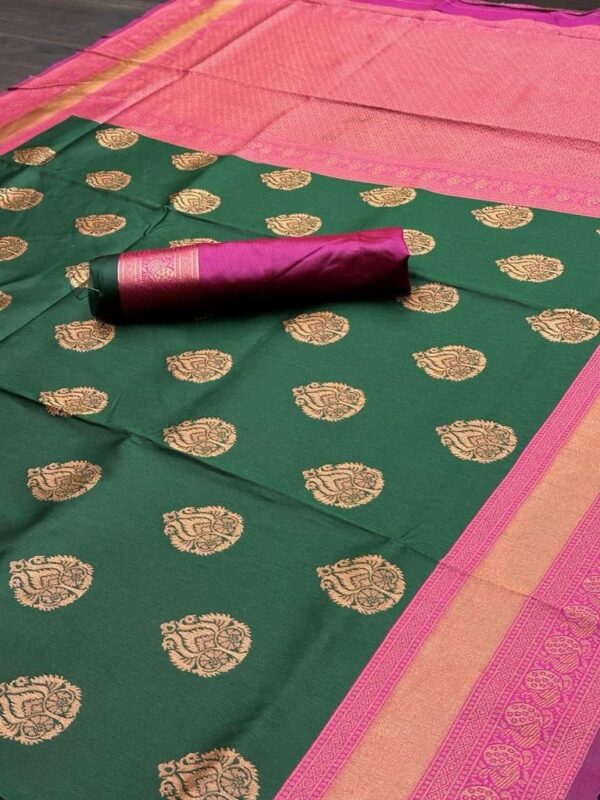 Traditional Banarasi Silk Green Saree