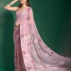 Wedding Georgette Sequence Pink Saree