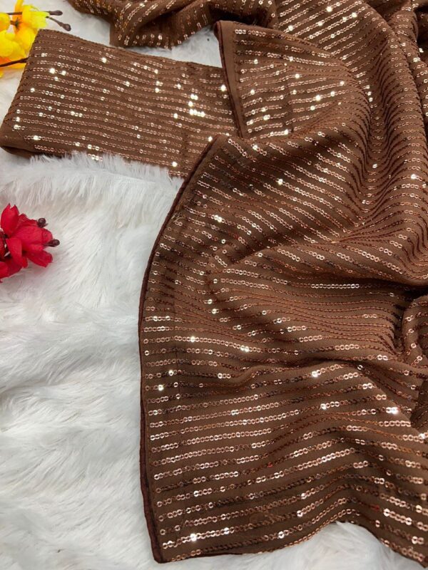 Sequence Stylish Brown sarees