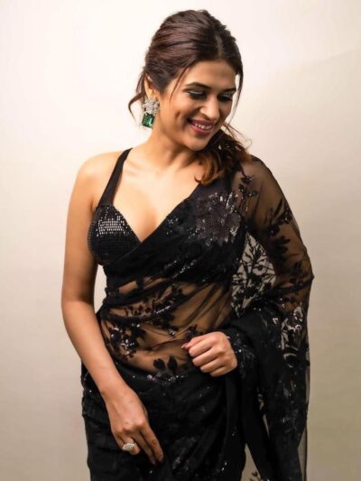 Black Saree with Fancy Sequence Work