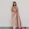 Sequence Embroider Work White Saree
