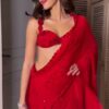 Buy Wedding Designer Sequence Red Saree