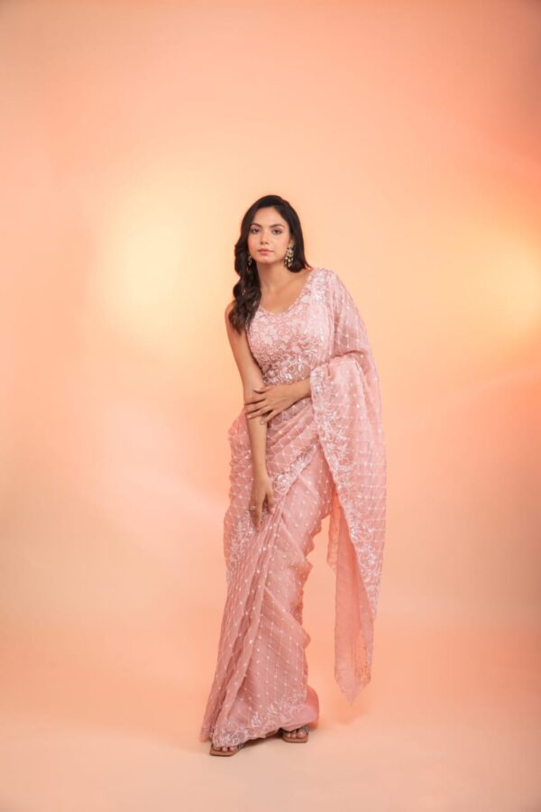 Pink Wedding Saree Blouse