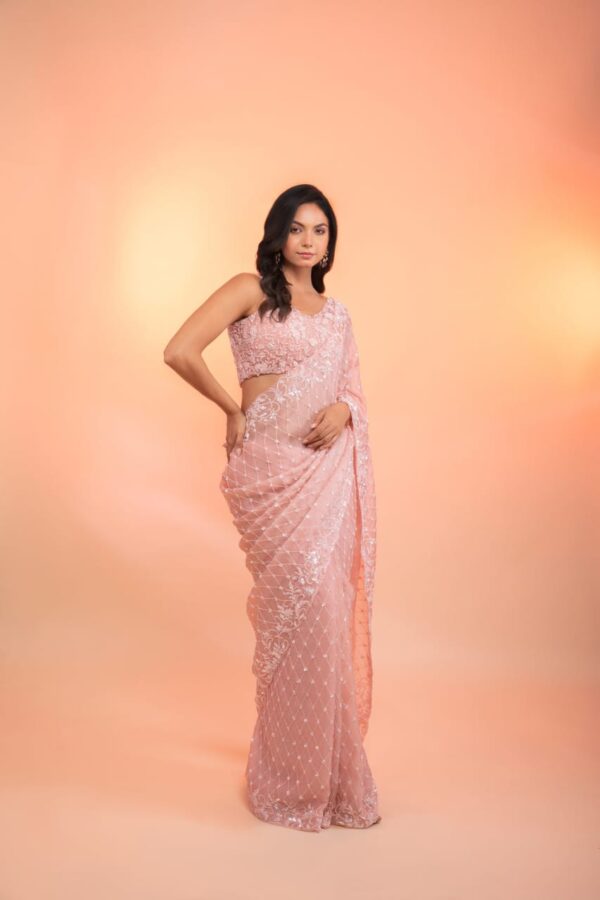 Pink Online Saree