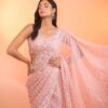 Buy Pink Sequence Border Embroidery Saree