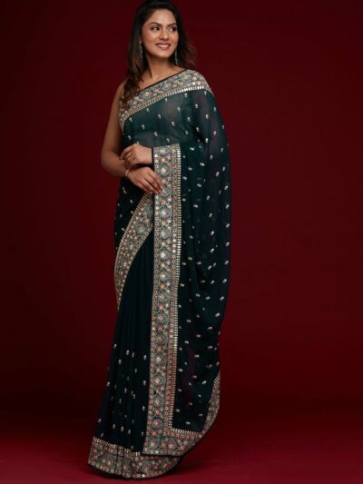 Buy Designer Mirror Work Embroidery Saree