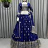 Gorgette Blue Lehenga Choli with Work