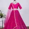 Pink Georgette Floor Length Lehenga Choli