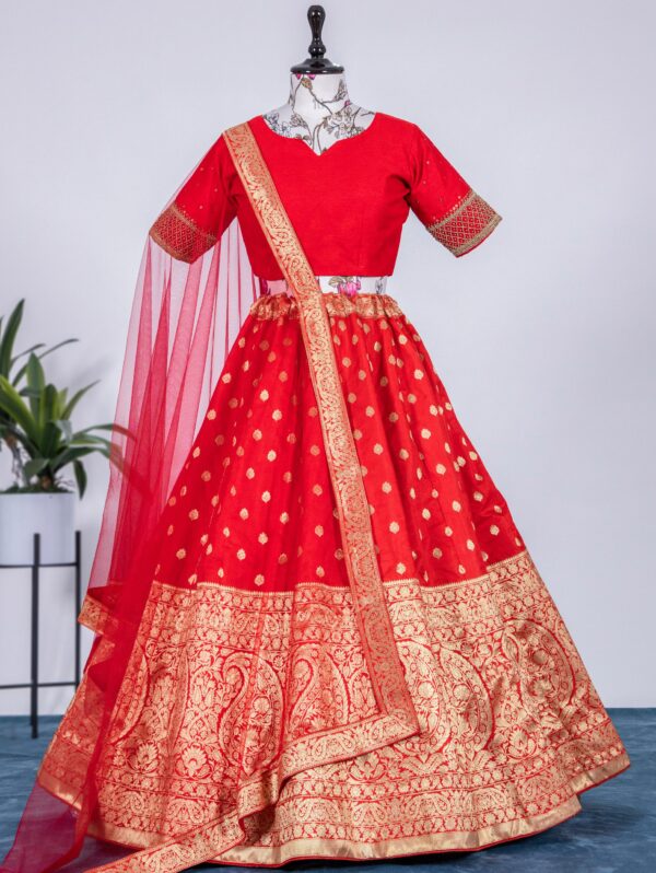 Silk Function Wear Red Lehenga Choli