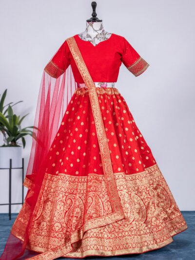 Silk Function Wear Red Lehenga Choli