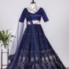 Blue Georgette Sequins Embroidered Lehenga