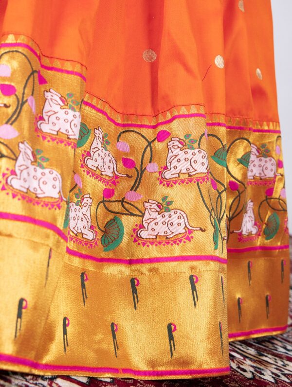 Orange Jacquard Silk Lehenga online