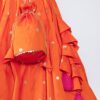 Orange Jacquard Silk Lehenga online