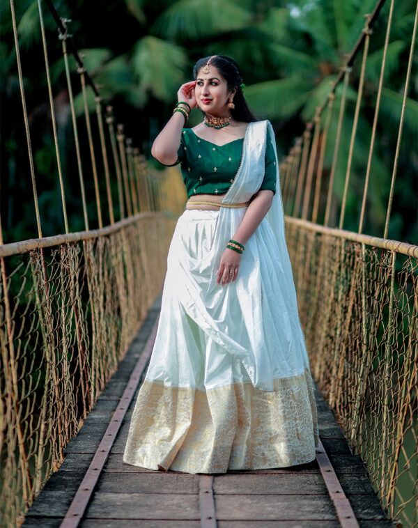 Silk Traditional Look White Chaniya Choli