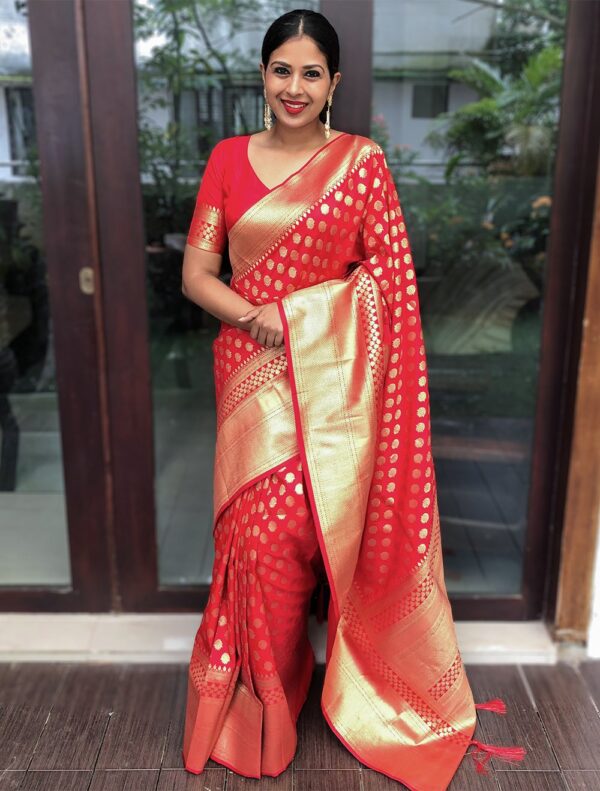 Wedding Designer Silk Red Saree