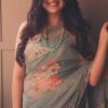 Organza Silk with Digital Print Grey Saree