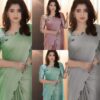 Wedding Silk Work Multi Color Saree
