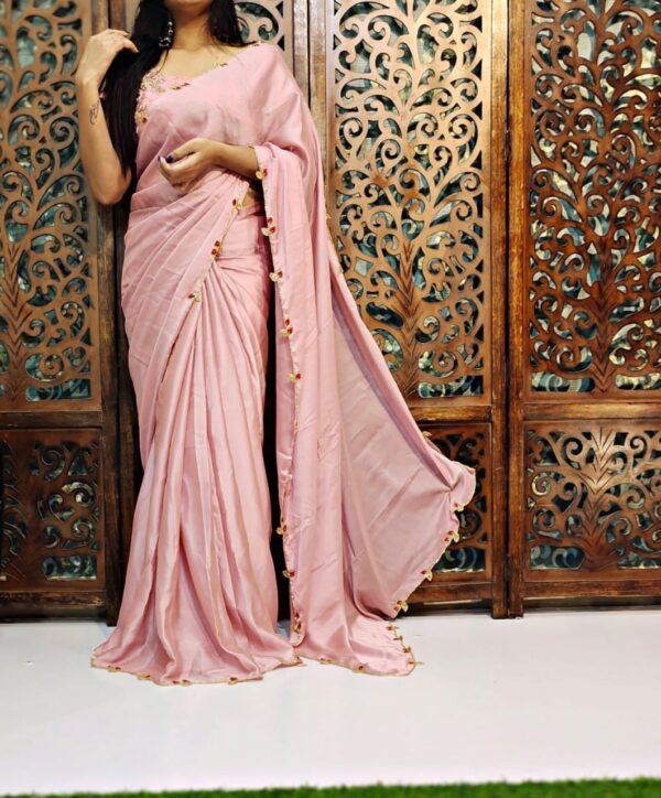 Wedding Silk Work Multi Color Saree