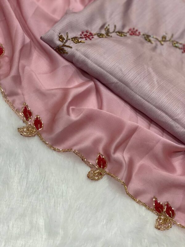 Wedding Silk Work Multi Color Saree